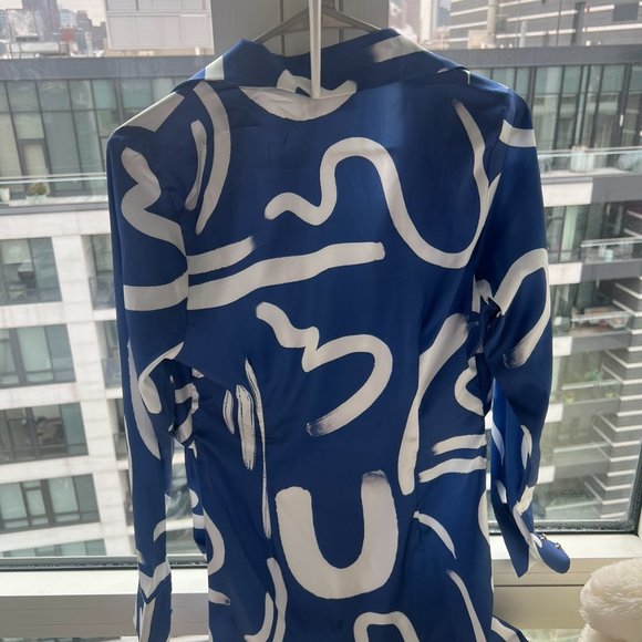 RUNAWAY The Label Ruby Blue Shirt Satin Dress - Picture 2 of 6